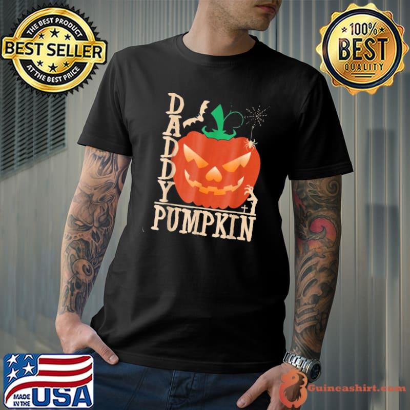 Single dad daddy pumkin scare halloween retro art shirt