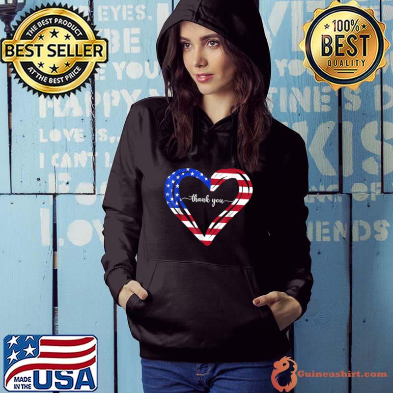 Thank you for your services patriotic heart veterans day american flag T-Shirt Hoodie
