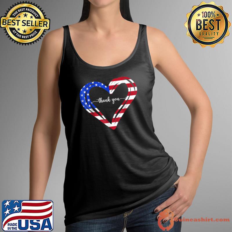 Thank you for your services patriotic heart veterans day american flag T-Shirt Tank Top