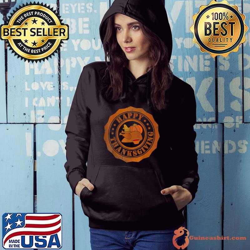 Thankful Grateful Blessed Happy Thanksgiving Turkey T-Shirt Hoodie