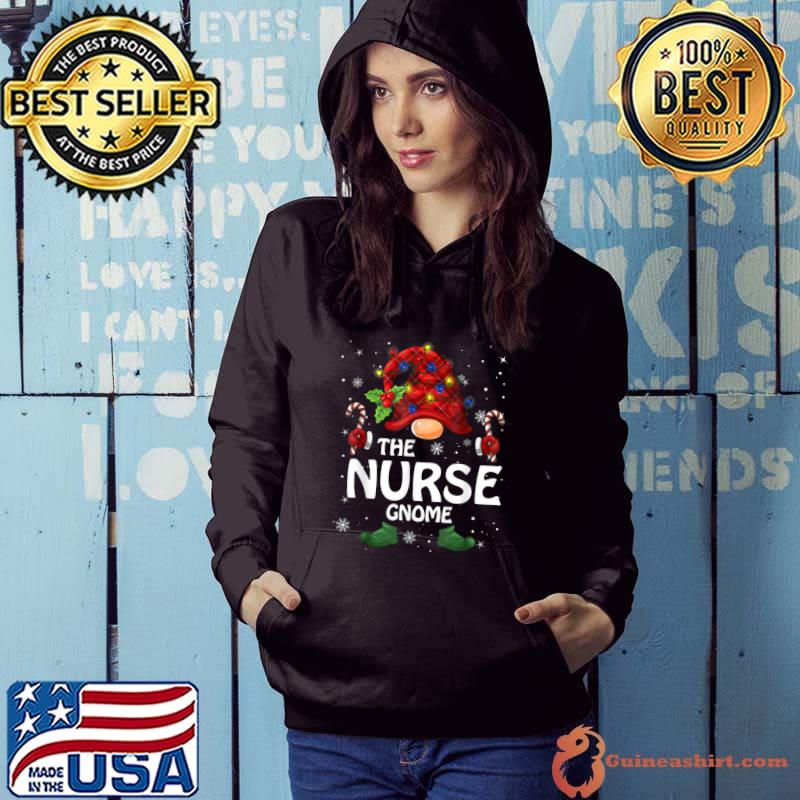 The Nurse Gnome Matching Family Group Christmas Party Pajama Elf T-Shirt Hoodie
