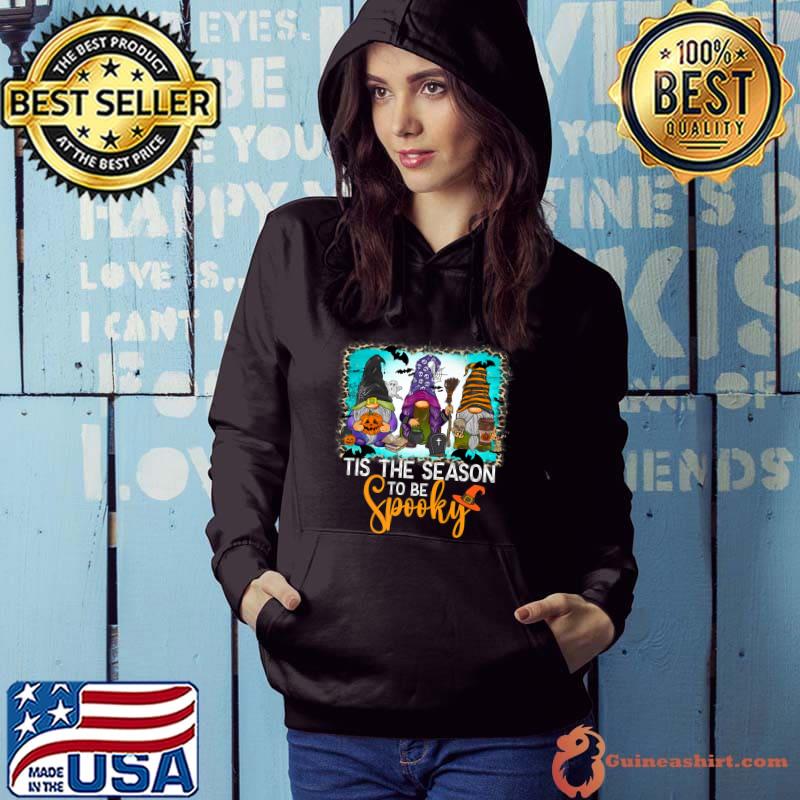 Tis The Season To Be Spooky Halloween Witch Gnomes Leopard T-Shirt Hoodie