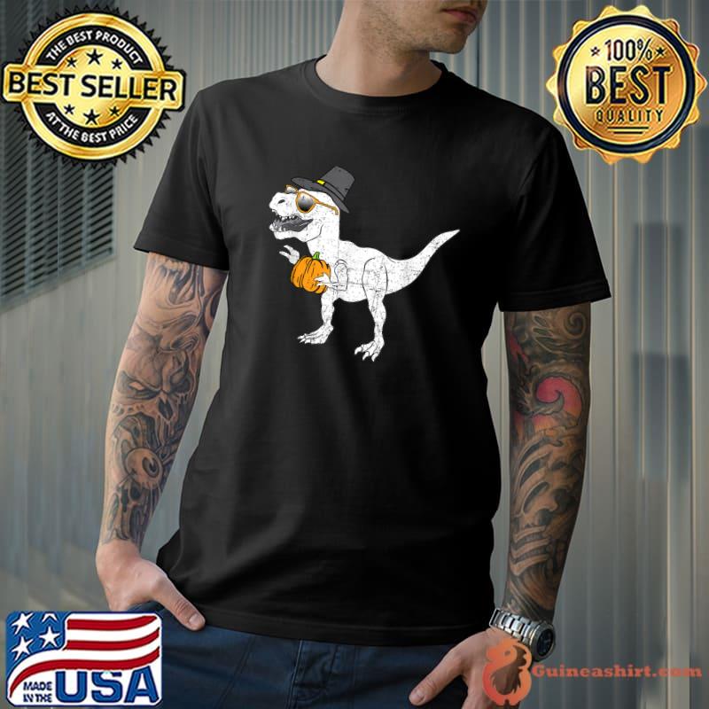 Turkey Hat T Rex Dinosaur Toddler Pumpkin Thanksgiving Outfit T-Shirt