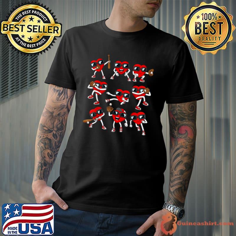 Valentines Day Heart Baseball Hitter Pitcher T-Shirt