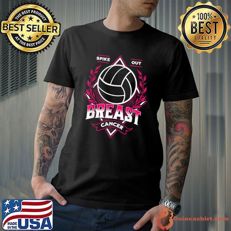 Volleyball Breast Cancer Awareness Pink Spike Out Cancer T-Shirt