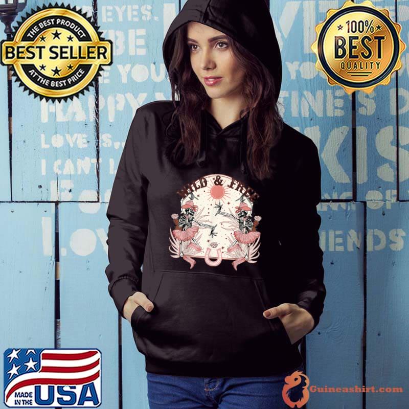 Wild And Free Western Cowgirl Skeleton Dance Little Girl T-Shirt Hoodie