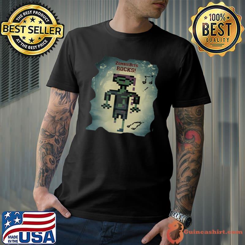 Zombiebits Rocks Zombie Forest & Music Logo T-Shirt