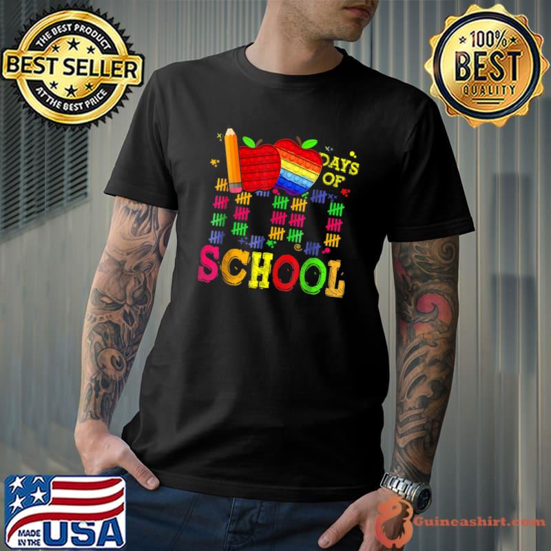 100th Day Of School Aplle Pops Pencil Teachers Child Happy 100 Days T-Shirt