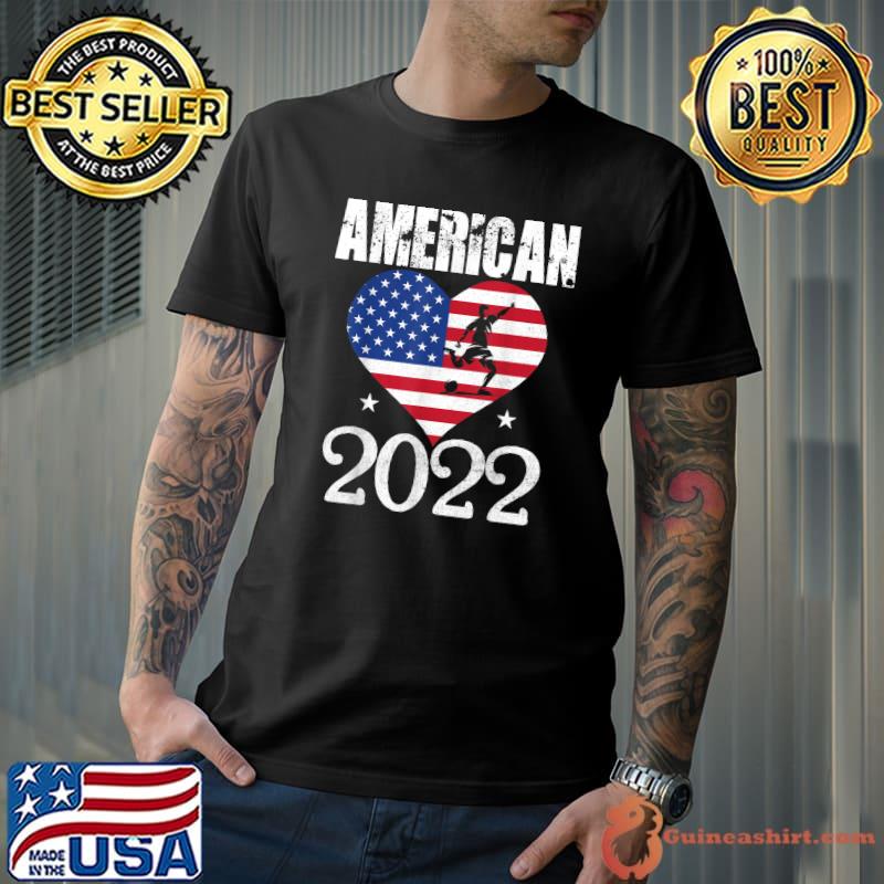 America Flag American Soccer USA Jersey Fan Team Heart T-Shirt