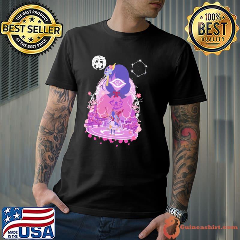 Animation raiden shogun negative space genshin impact shirt