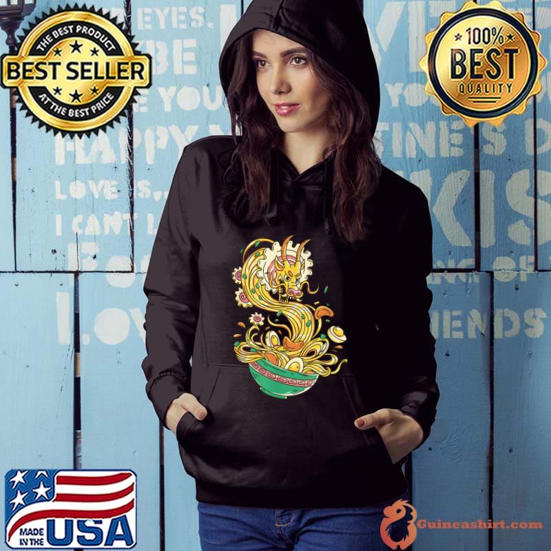 Asian Japanese Dishes Food Ramen Noodles Egg Ramentic Dragon T-Shirt Hoodie