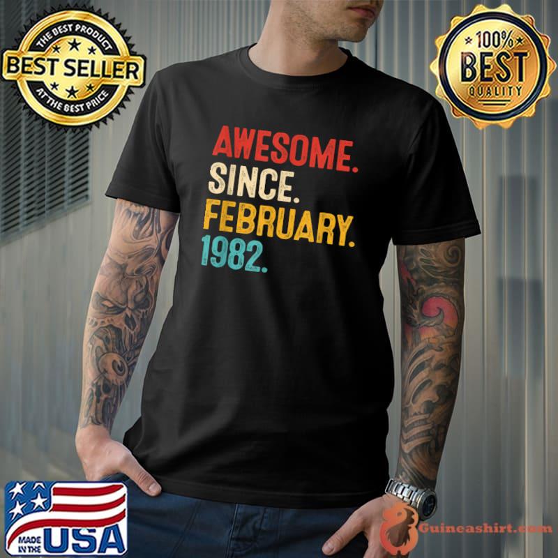 Awesome Since February 1982 41st Birthday Retro 41 Years Old T-Shirt
