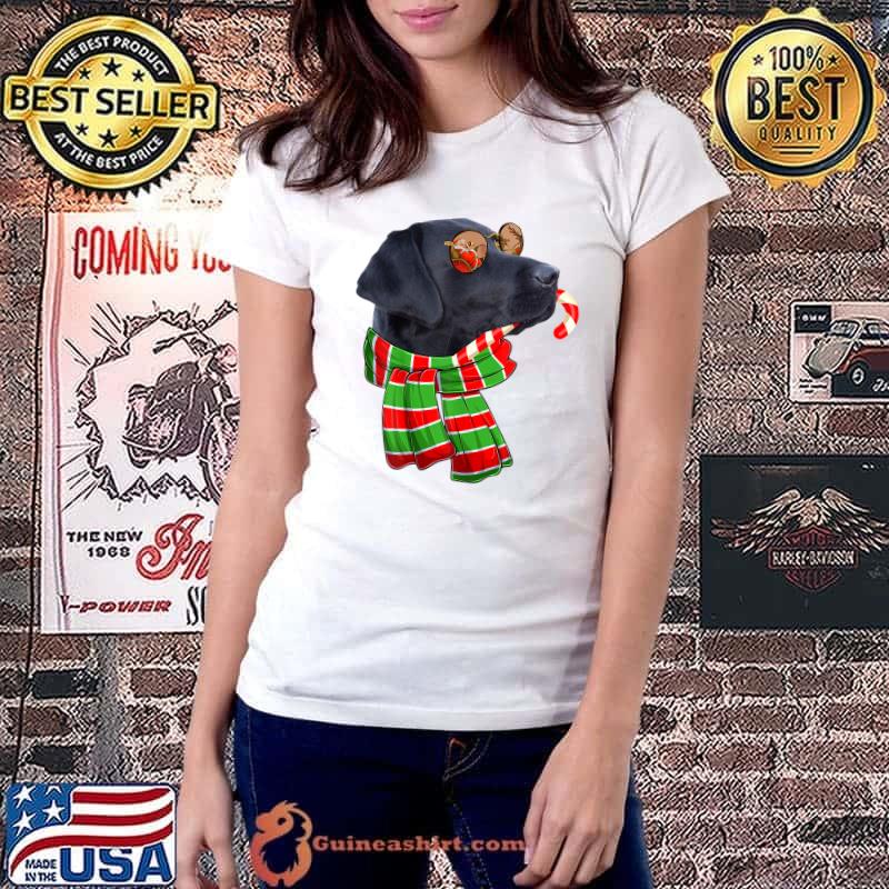 Black Lab Labrador Dog Owners Christmas Xmas Holiday Party T-Shirt Ladiestee