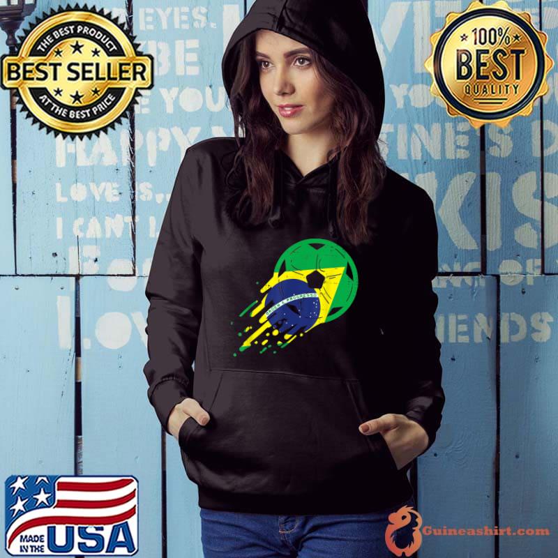Brazil Flag Brazilian Soccer Football Fan T-Shirt Hoodie