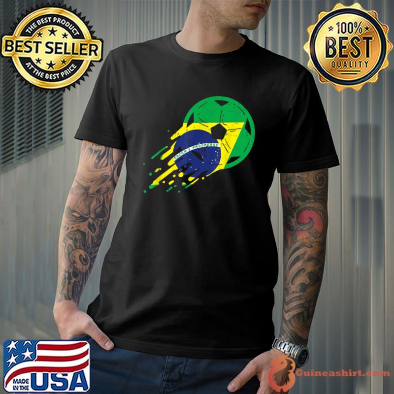 Brazil Flag Brazilian Soccer Football Fan T-Shirt