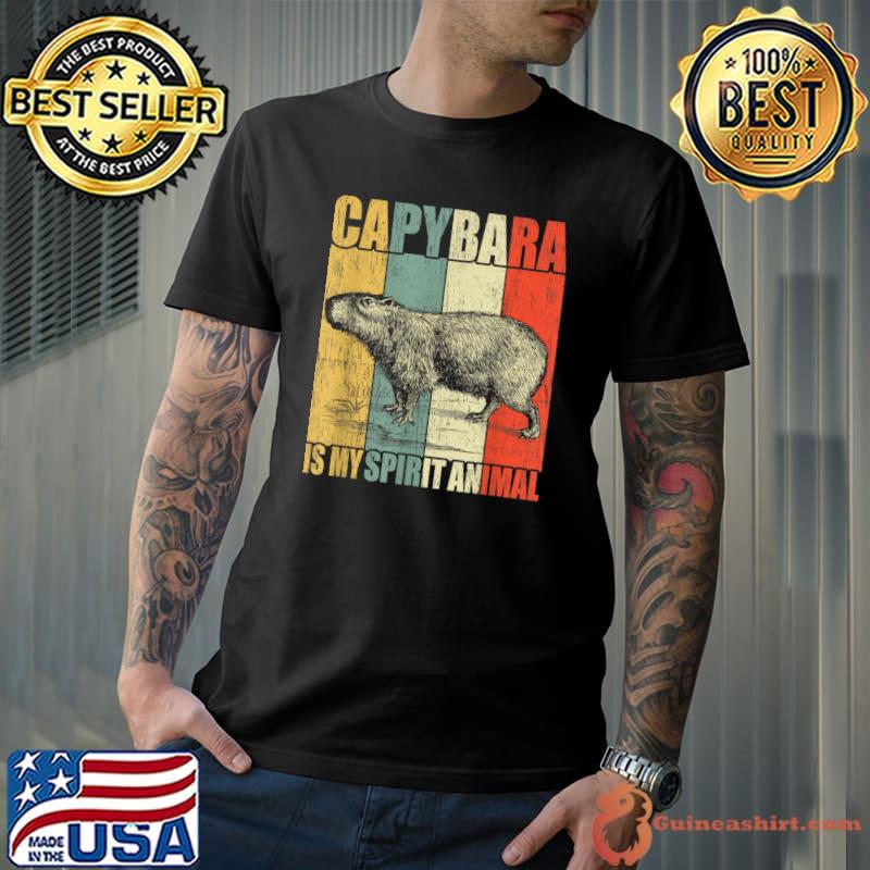 Capybara Is My Spiril Animal Vintage Capybara Student T-Shirt