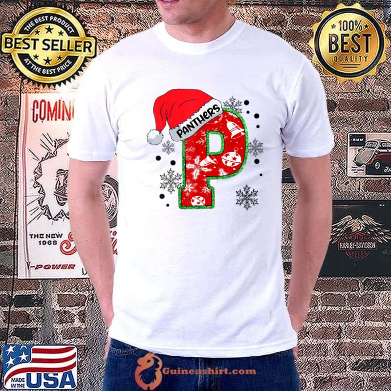 Christmas Mascot Santa Hat Xmas Snows Panthers T-Shirt
