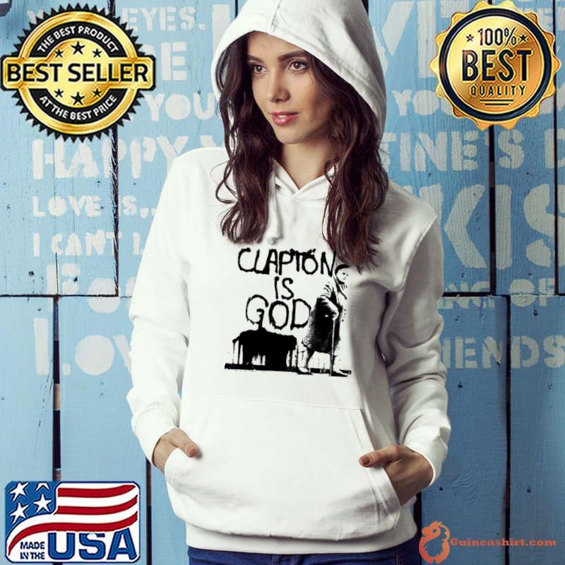 Clapton is god black on white Joe bonamassa classic s Hoodie