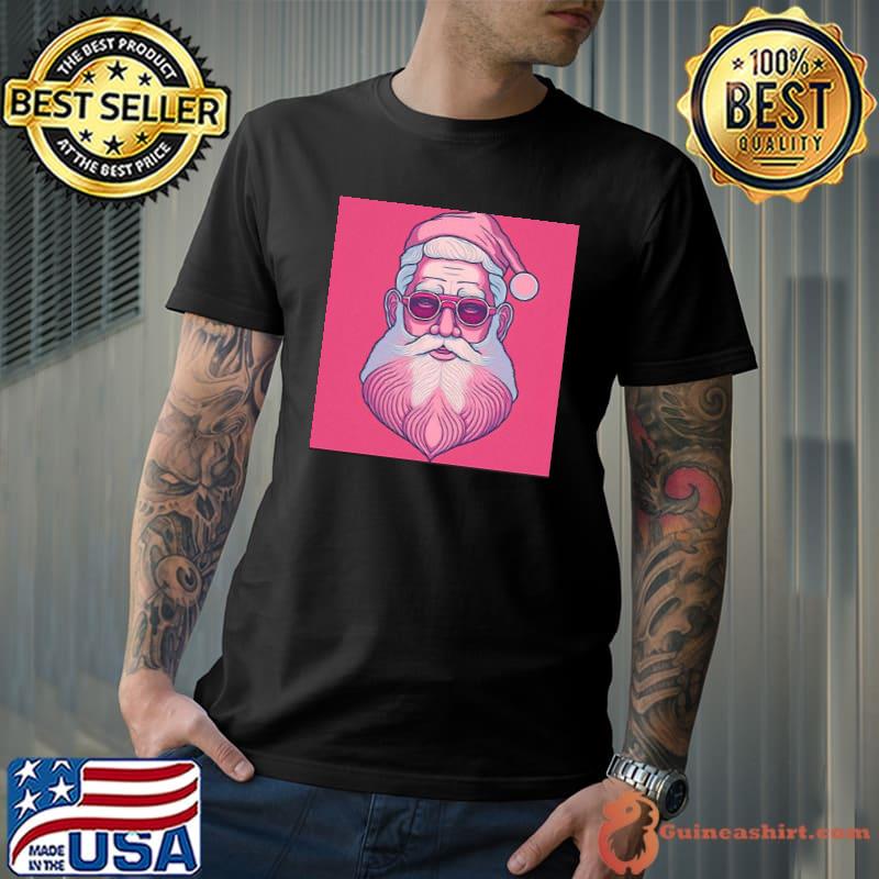 Cool face pink santa claus christmas trending classic shirt
