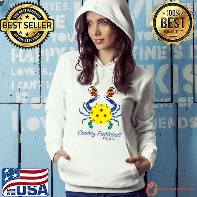 Crabby Pickleball Club Logo Sport Lover T-Shirt Hoodie