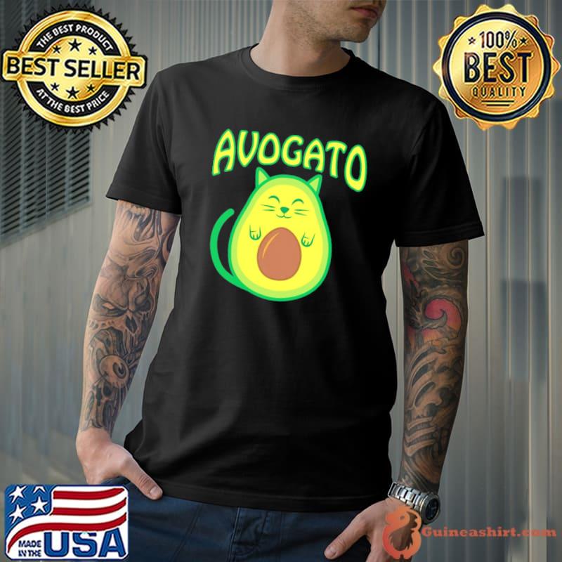 Cute avogato cat and avocado funny design classic shirt