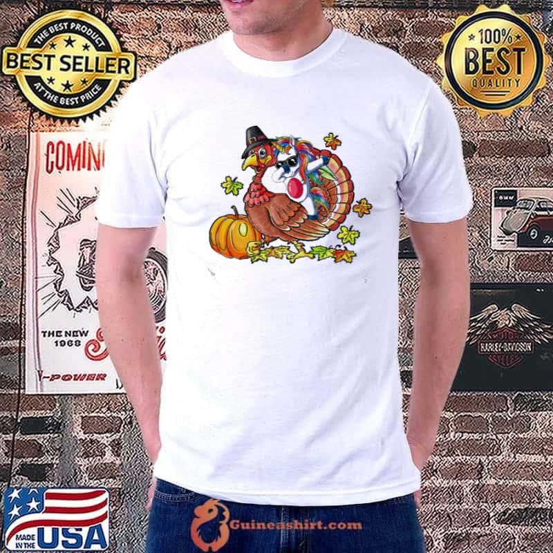 Dabbing unicorn Turkey riding thanksgiving trending classic s Unisex