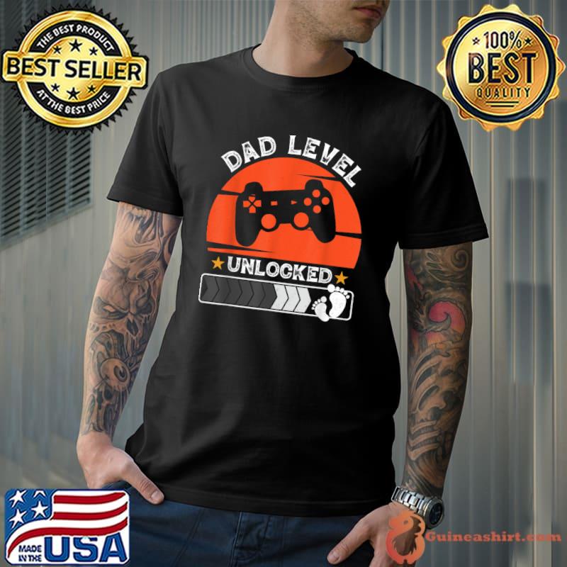 Dad Level Unlocked 2023 Gamer Pregnancy Soon To Be Father Load Vintage T-Shirt