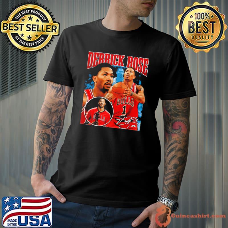 Derrick rose mvp chicago basketball signature vintage retro classic shirt