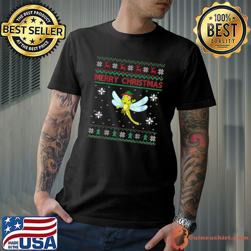 Dragonfly Wear Elf Lover Ugly Merry Christmas Sweater T-Shirt