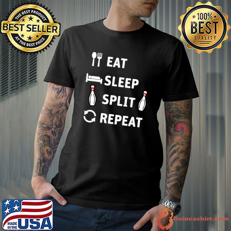 Eat Sleep Split Repeat Bowling Lover Ten-Pin Bowler T-Shirt