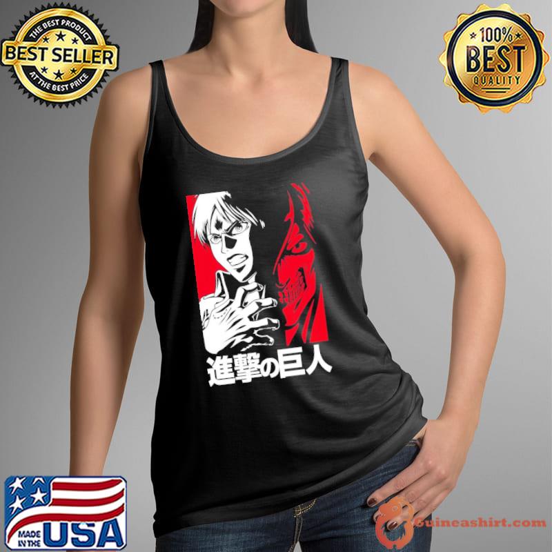 Eren white typographic design attack on titan classic s Tank Top