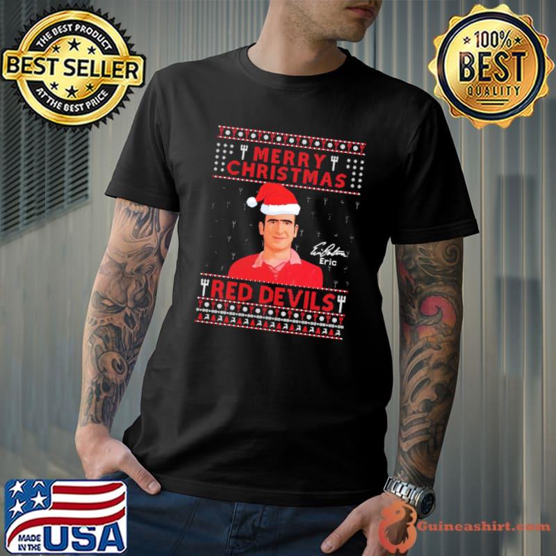 Eric cantona king eric manchester united merry christmas red devils shirt