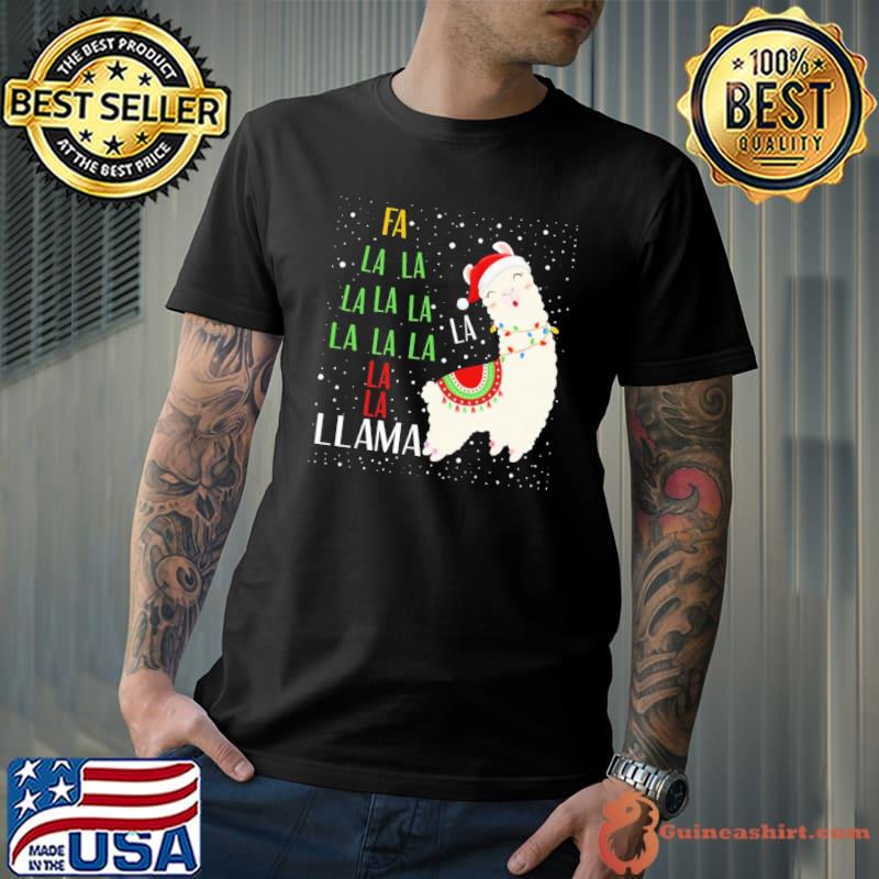 Fa LA la llama christmas tree art classic shirt