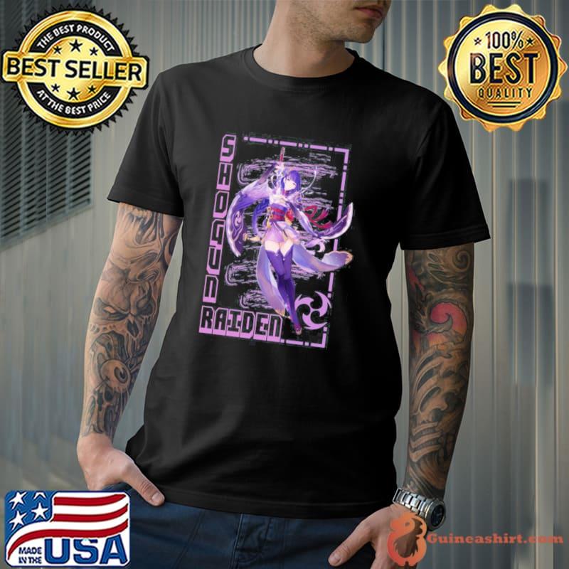 Genshin impact shogun raiden electro charac retro classic shirt