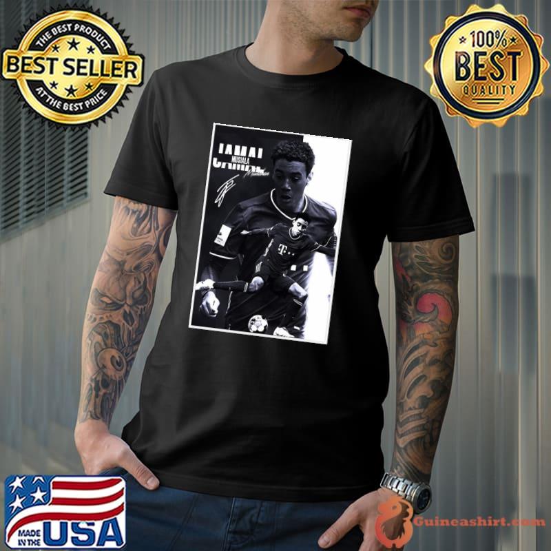 Jamal musiala black and white with signature classic shirt