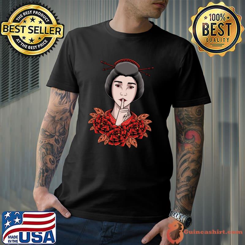 Janese girl geisha with flower T-Shirt