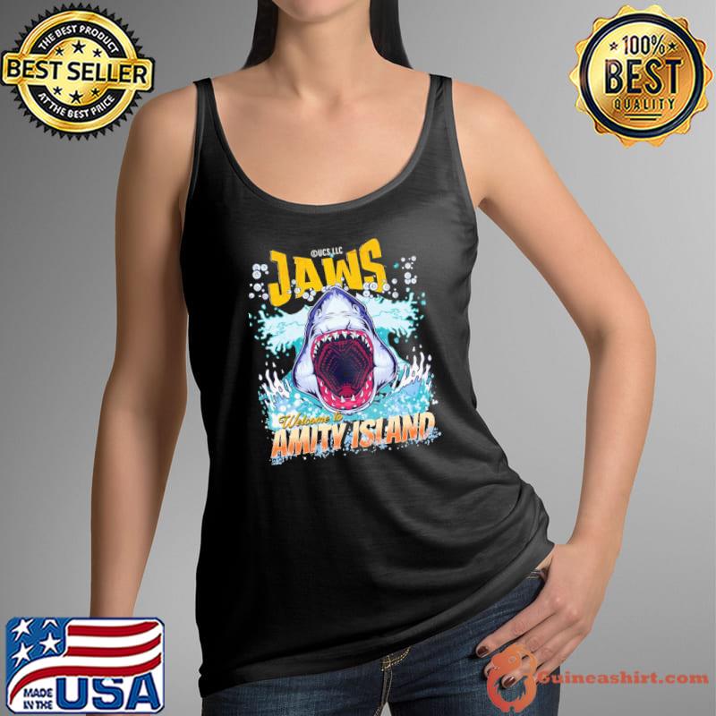 Jaws fan art welcome to amity island quint's shark fishing shirt -  Guineashirt Premium ™ LLC