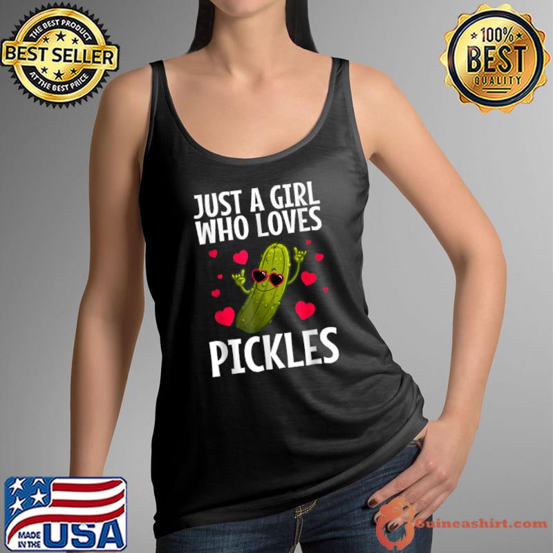 Just A Girl Who Loves Pickles Hearts Pickles Dill Pickle Cucumber T-Shirt Tank Top