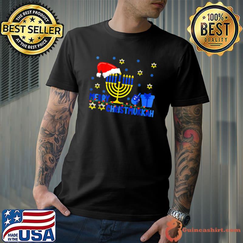 Merry Chrismukkah 2022 Santa Hat Happy Hanukkah Christmas T-Shirt