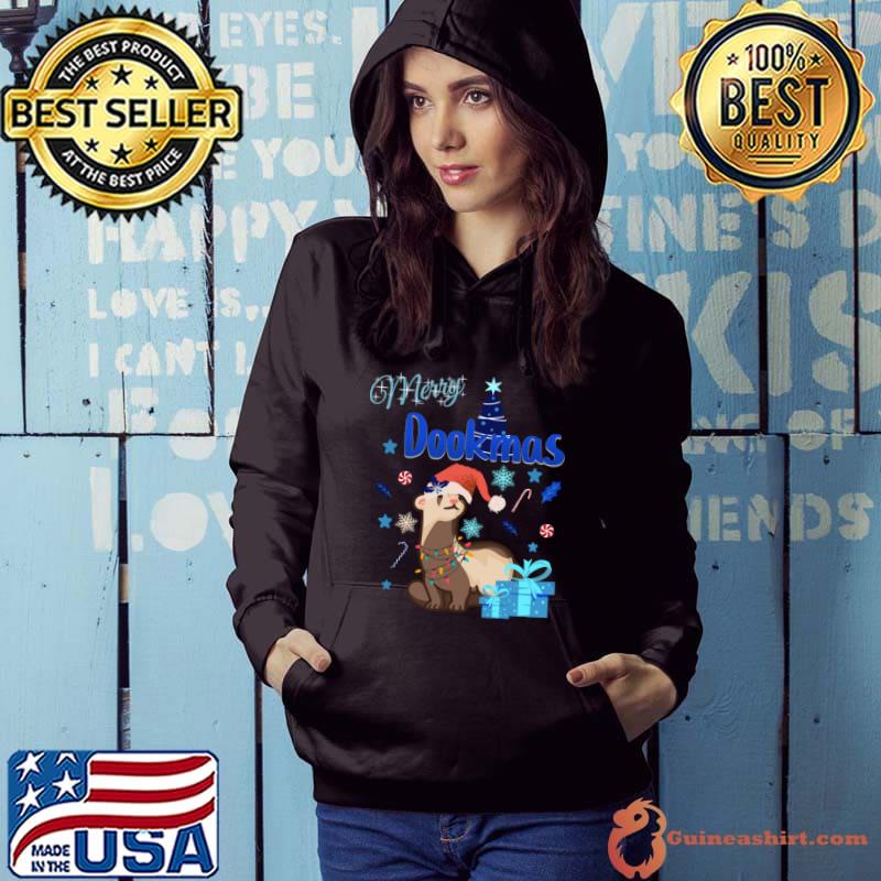 Merry Dookmas Ferret Christmas Blue Gift Cold Edition T-Shirt Hoodie