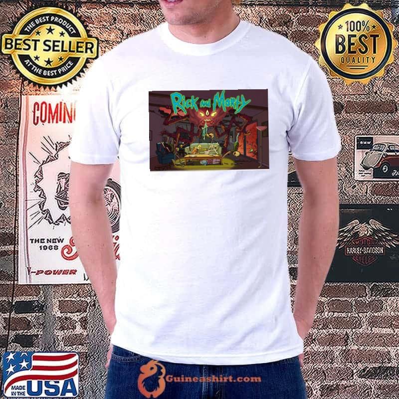Monster rick and morty artwork classic shirt