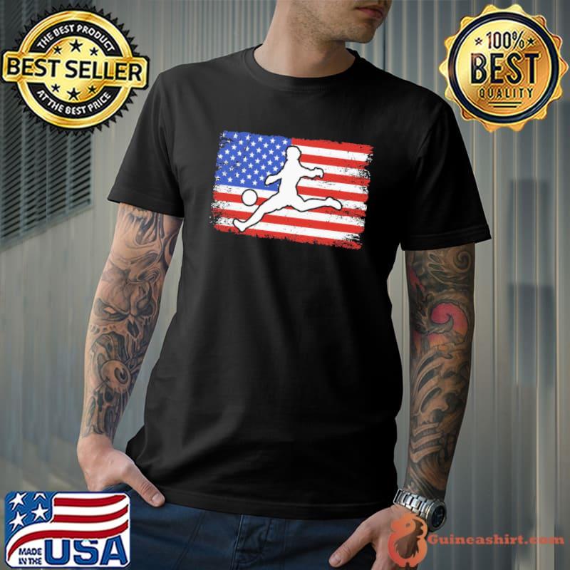 National America flag usa American Football fan soccer team vintage shirt