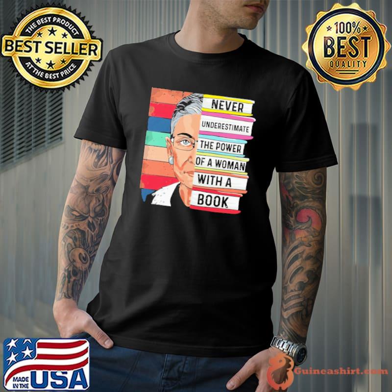 Never Underestimate The Power Of A Woman With A Book Shirt