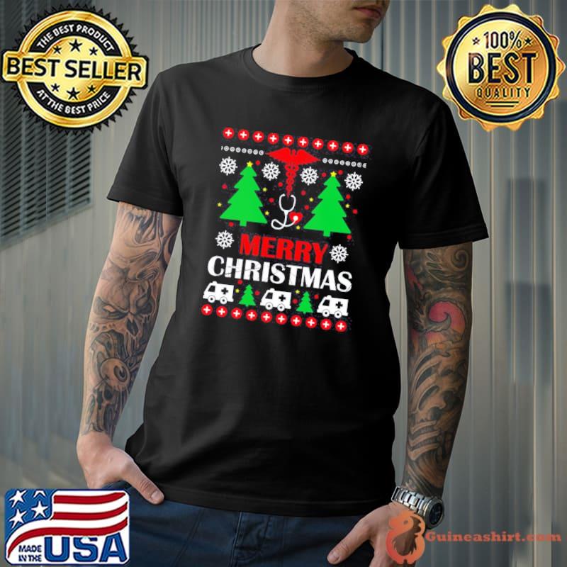 Nurse knit merry christmas nursing trending shirt