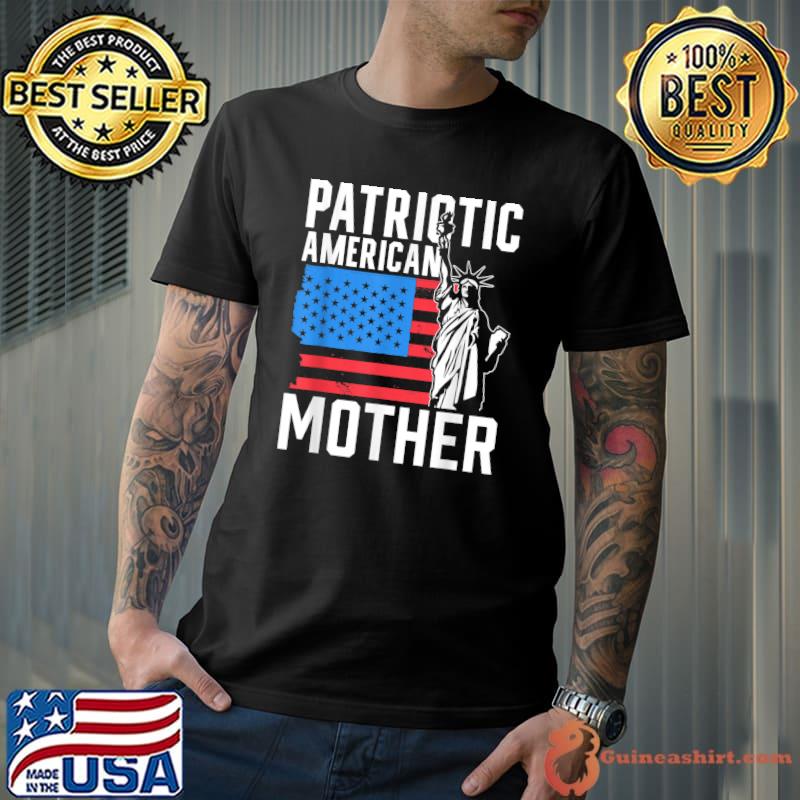 Patriotic American Mother Us Usa Flag Patriot America Mom Mommy T-Shirt