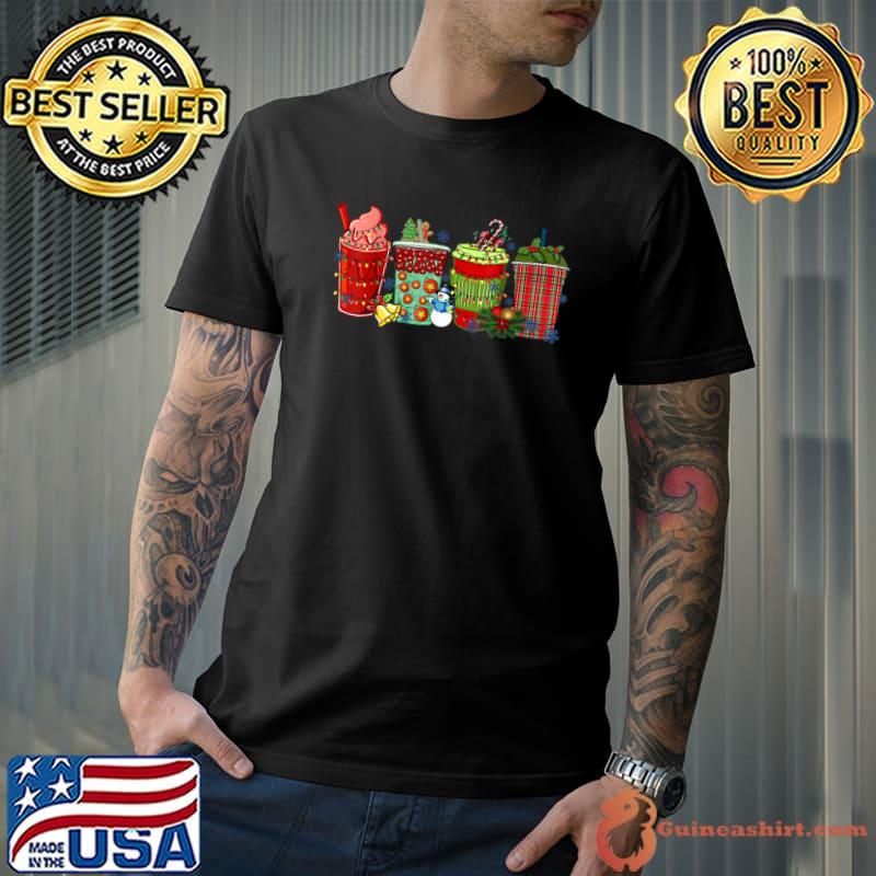 Retro Christmas Coffee Latte Hot Cocoa Xmas Coffee Lover T-Shirt