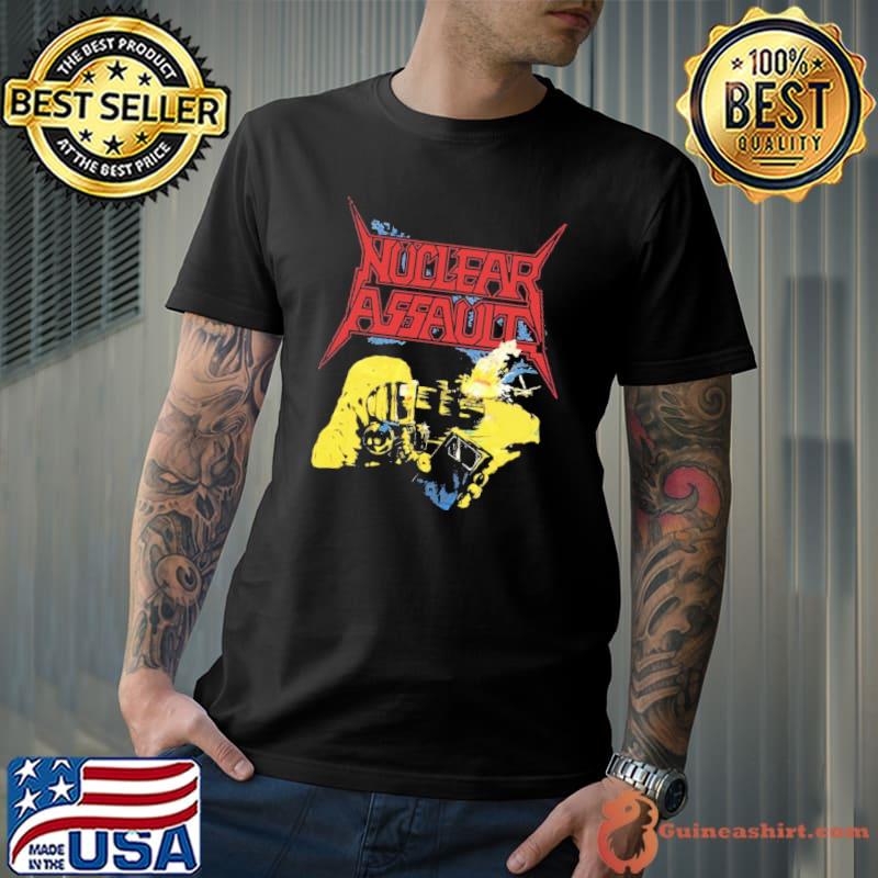 Rock band design nuclear assault shirt