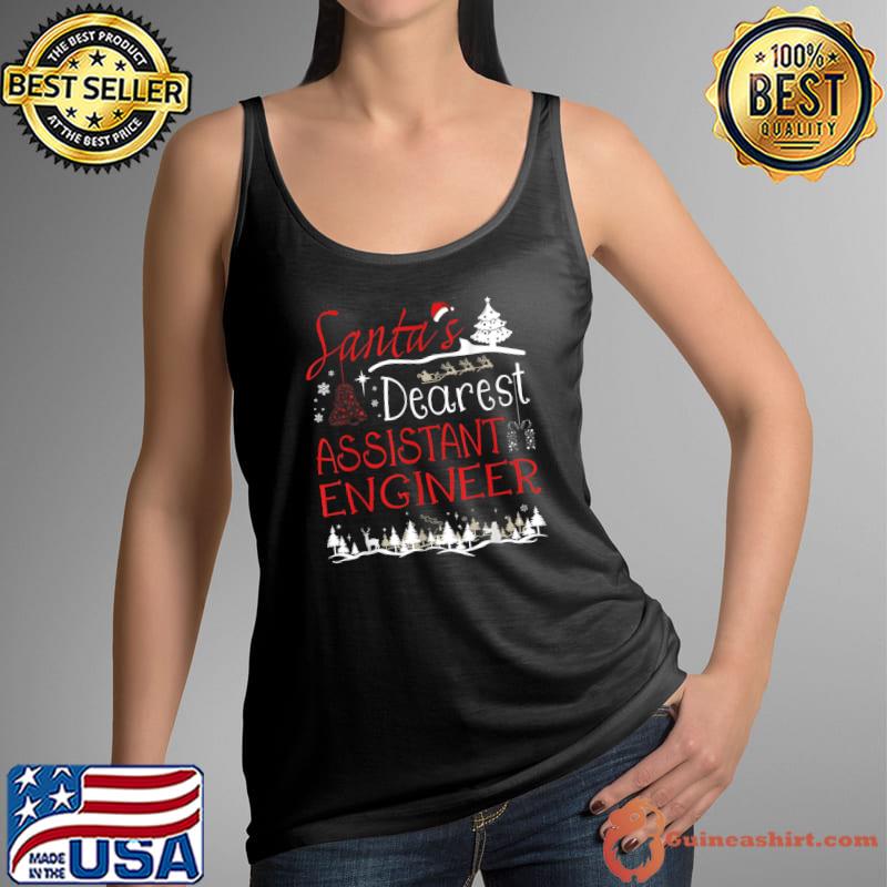 Santa's Dearest Assistant Engineer Xmas Tree Job Christmas T-Shirt Tank Top