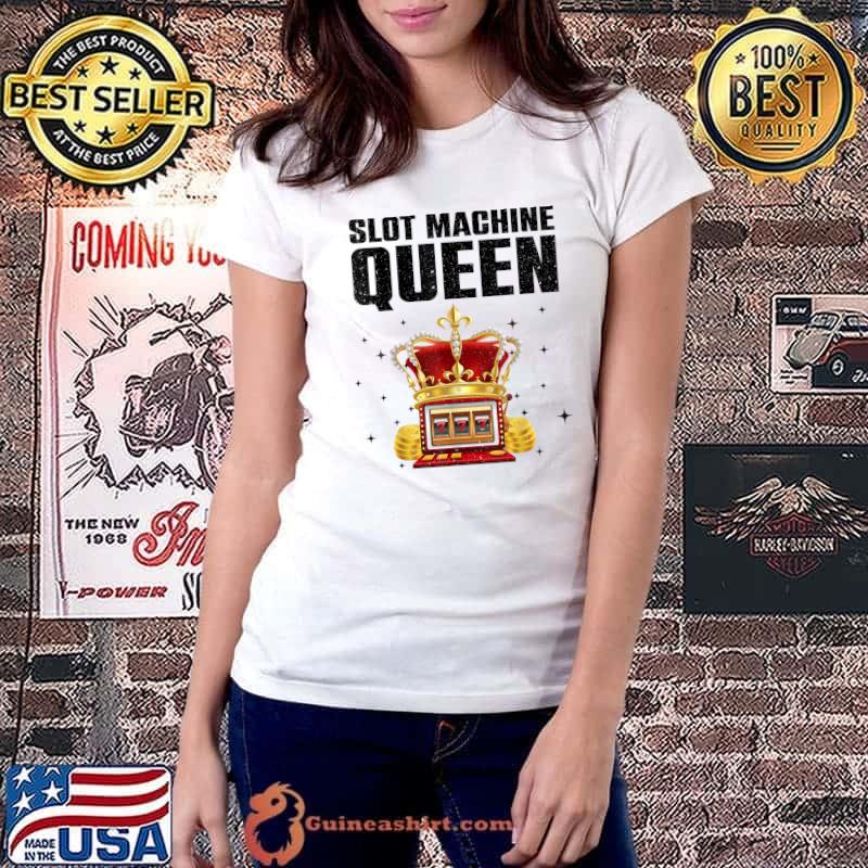 Slot Machine Queen Art Casino Gambler Crown T-Shirt Ladiestee