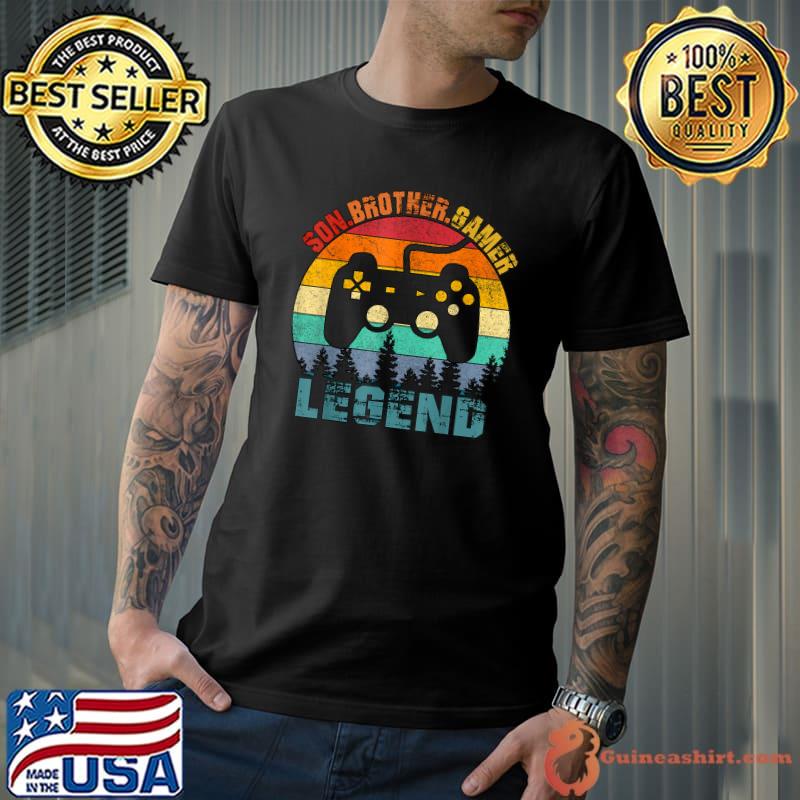 Son Brother Gamer Legend Video Game Vintage Sunset Gaming Gifts 16 Year Old Christmas Gamer T-Shirt
